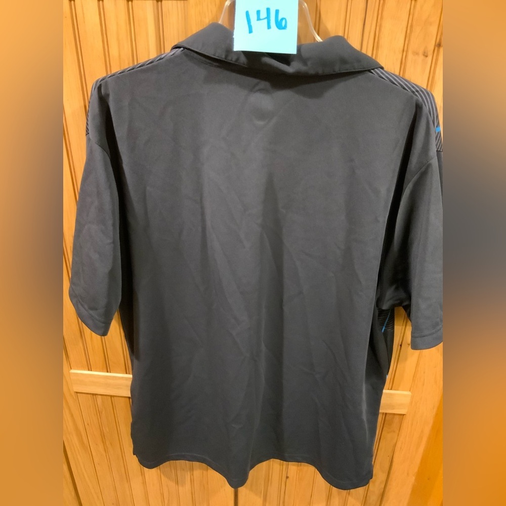 PGA Tour Black and Blue Men's Polo Shirt - Picture 3 of 3